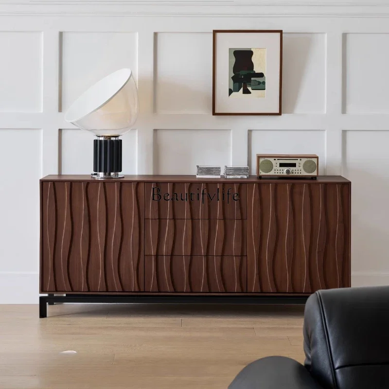 

13-*Side cabinet wabi-sabi wind solid wood North American black walnut storage Italian design cabinet