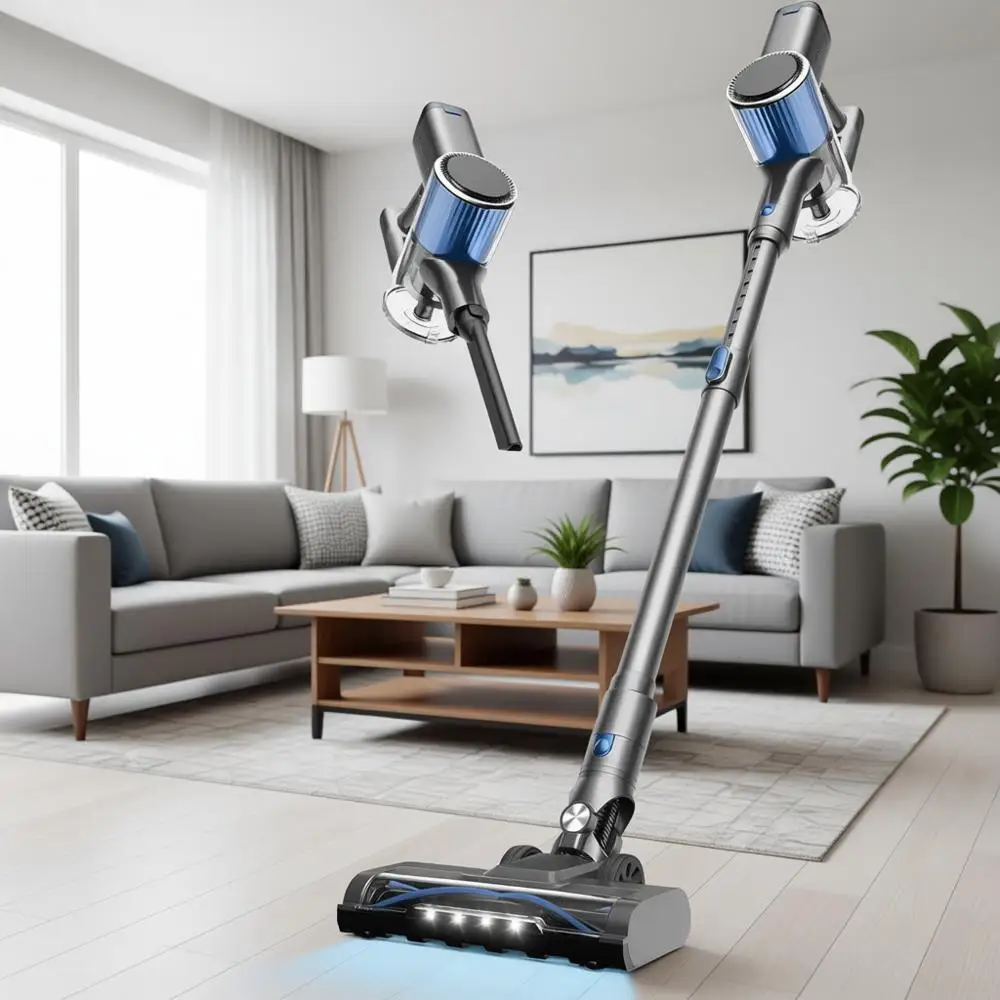 

Беспроводной вертикальный пылесос 580 Вт, 50 кПа, 50 минут работы, с LED-сенсорным управлением, антиаллергенный, настенное крепление, легкий, перезаряжаемый, для дома, шерсти животных, ковров