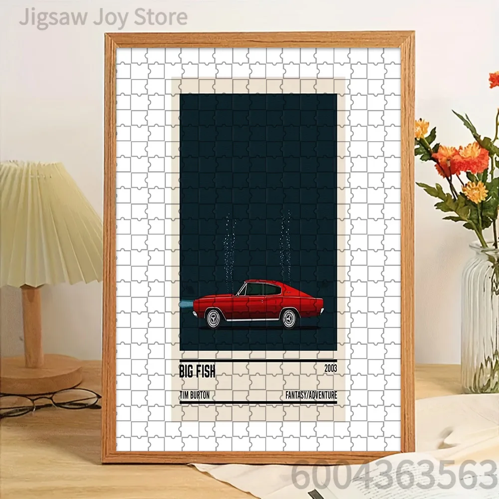 

Big Fish 2003 Retro Red Classic Muscle Car Underwater Paper Jigsaw Puzzle, Tim Burton Fantasy Adventure Movie Iconic Vehicle Art