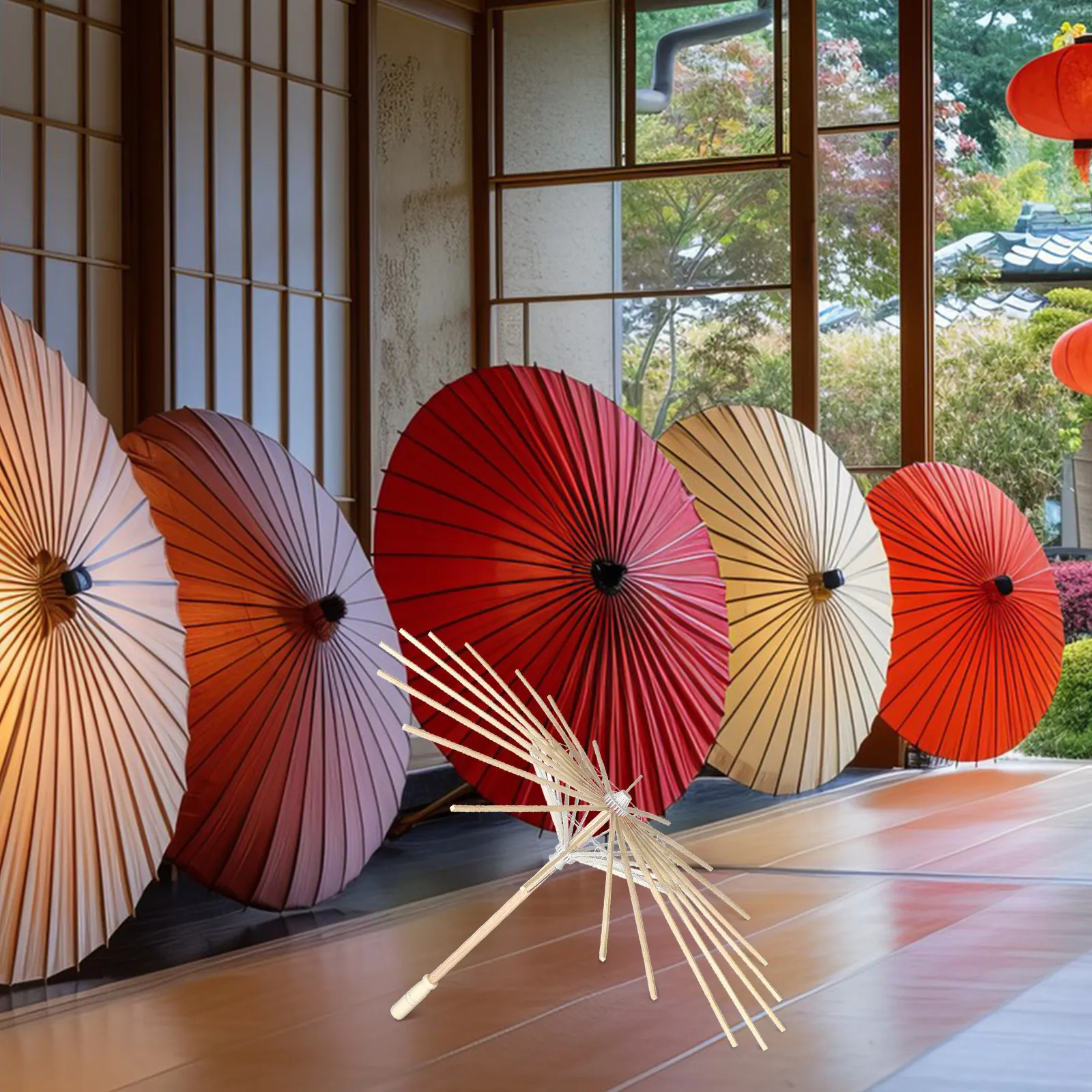 

Oil Paper Umbrella Frame DIY Wooden Stand Holder for Wedding Guest Favors Decor Photo Prop Small Kit