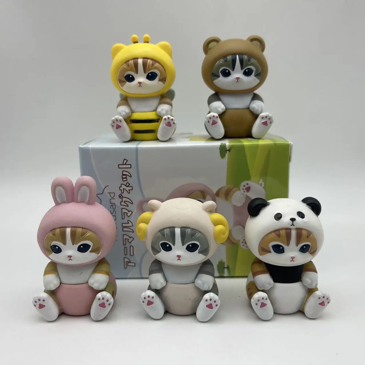 4cm Mofusand 액션 피규어 세트 동물 머리 장식 인형 귀여운 Pvc 모델 블라인드 박스 데스크탑 장식 공예 장난감 생일 선물