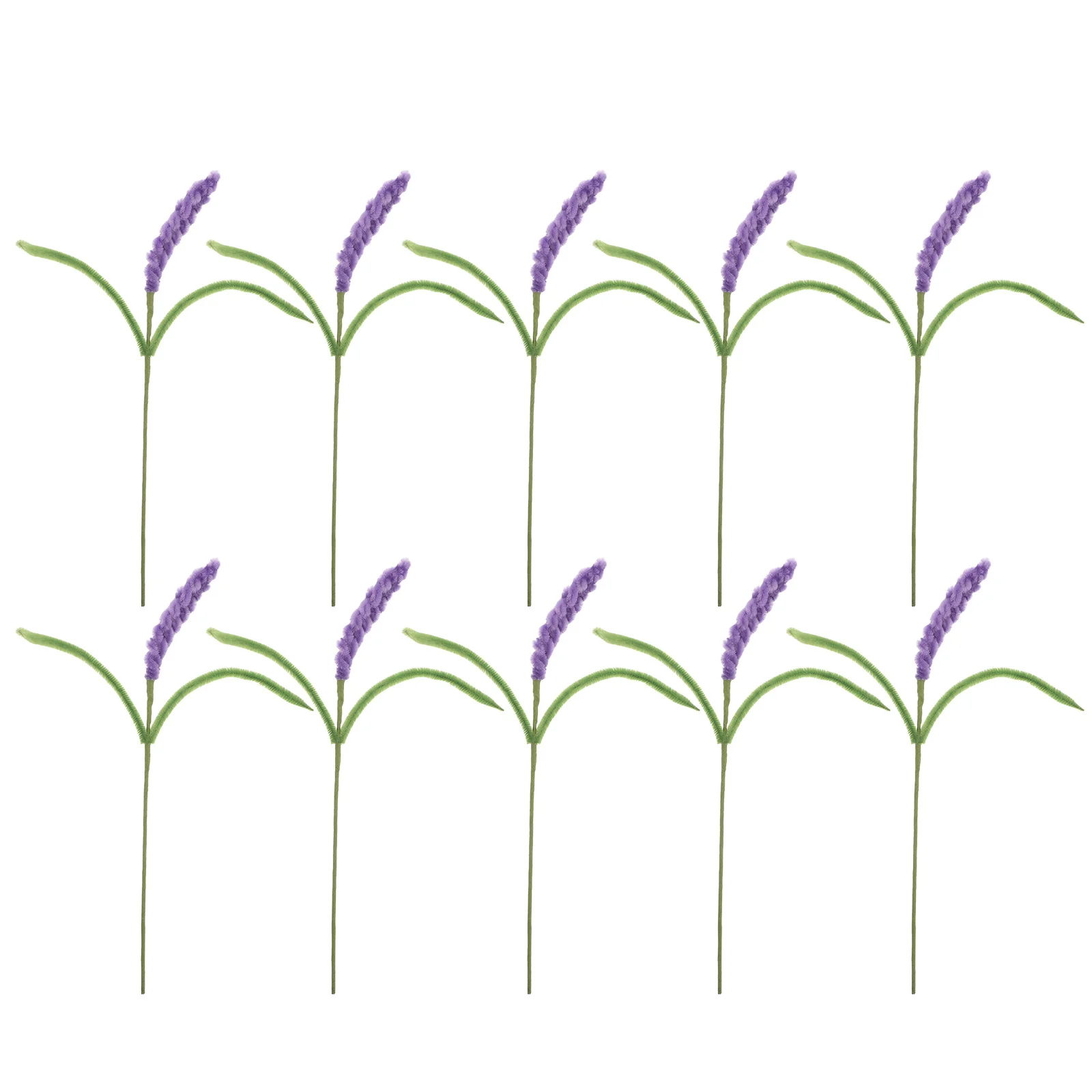 

10Pcs Artificial Lavender Flowers - Realistic Simulation Purple Chenille Stems for Wedding Decor Party Centerpiece Home Accent