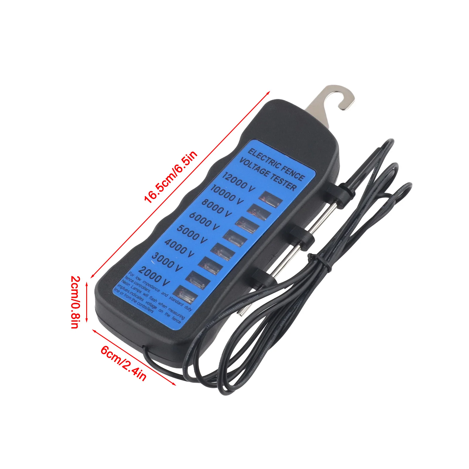 جهاز قياس الجهد الكهربائي للسياج 12 كيلو فولت مقاوم للماء مع ثمانية مؤشرات نيون لسهولة مراقبة الجهد في مزارع الماشية