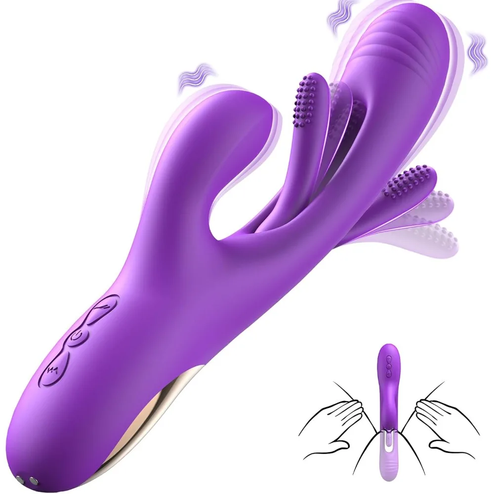 3-IN-1 Rabbit Vibrator for Women Powerful Sucking Licking Nipple Clitoral Stimulator Massager Female G-Spot Finger Dildo Sex Toy