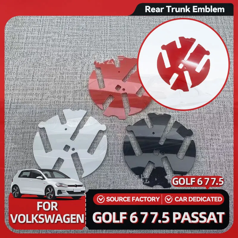 

For VW VOLKSWAGEN 2026 New 1pcs 110mm black/red/white Car Rear logo background For Golf 6/7/7.5/Polo/Passat/ T-Roc/Arteon/Tiguan