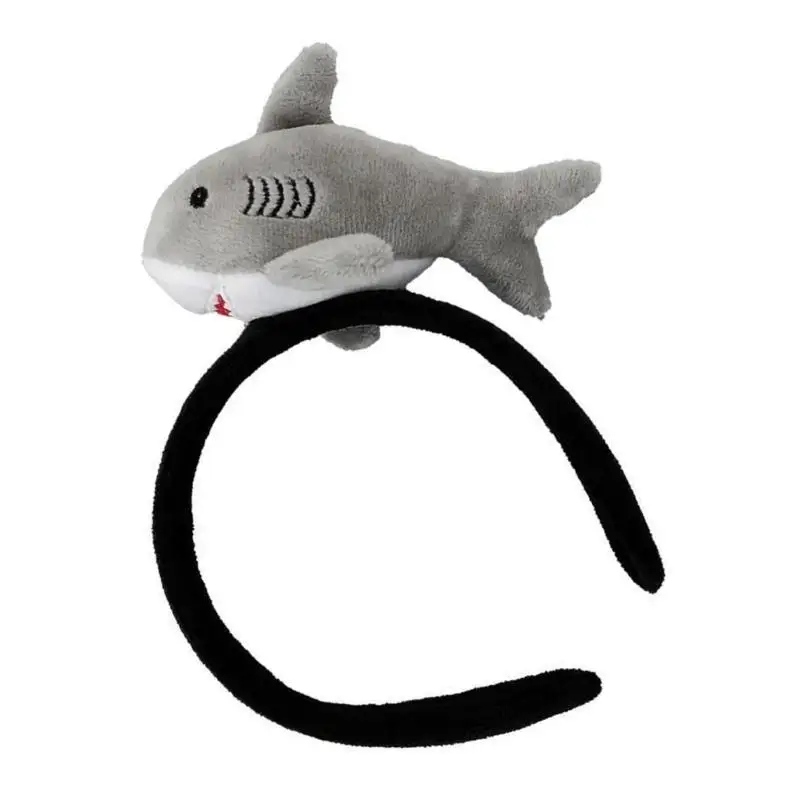 

652F Halloween Headband Women Girls Stuffed Plush Fish Animal Hair Hoop Wash Face Cartoon Hair Accessories Photo Props