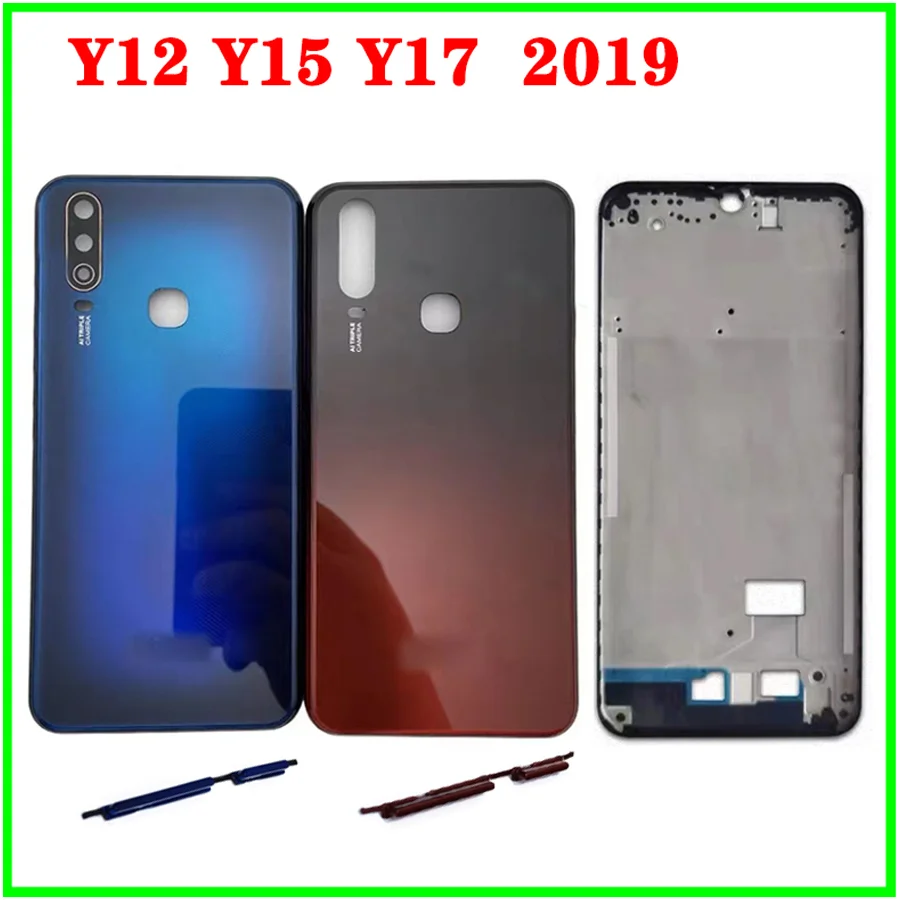 

ДЛЯ VIVO Y12 Y15 Y17 2019 средняя рамка задняя крышка батарейного отсека с внешней кнопкой объектив камеры