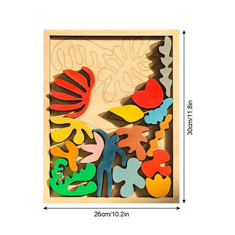 ABUM-1 Piece Matisse Montessori Puzzle Wooden  Random Color Wood For Early Educational Gift For Kids 1-3 Years Old