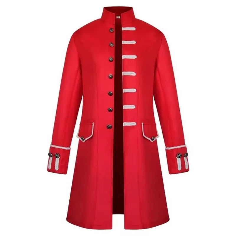 

CyAdult Men Steampunk Trench Coat Vintage Prince Overcoat Medieval Renaissance Jacket Victorian Edwardian Party Cosplay Costumes