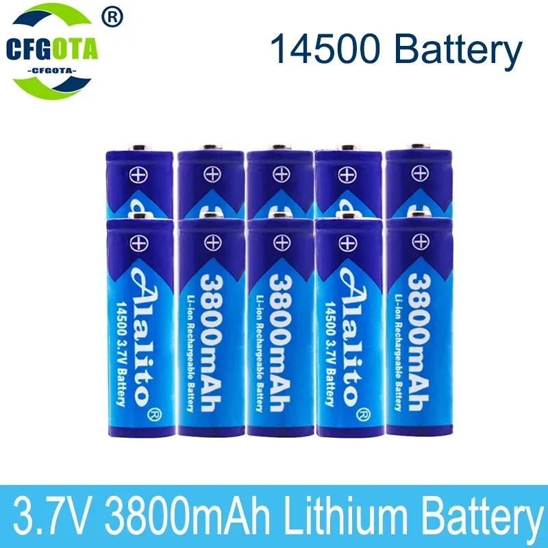 100% 14500 Lithium Battery 3.7V 3800mAh Rechargeable Batteries Can Welding Nickel Sheet Bateria For Torch LED Flashlight Toy