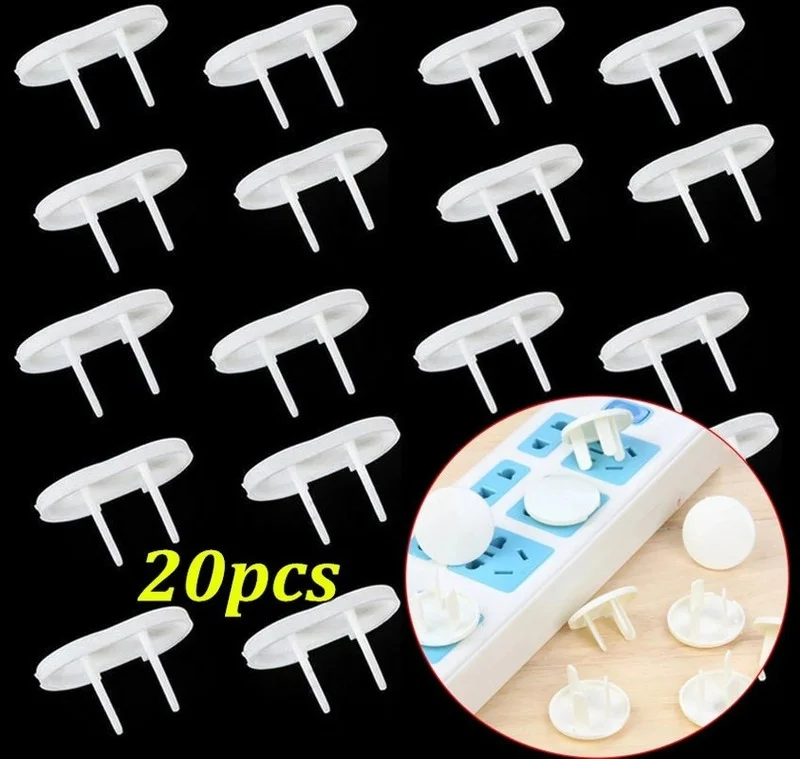 20Pcs/Bag Power Socket Electrical Outlet Plug Baby Kids Child Safety Guard Protection Anti Electric Shock Plugs Protector Cover