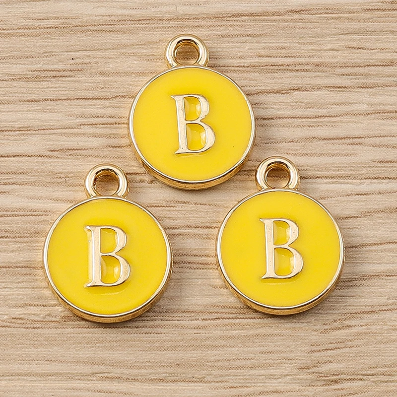 Tusember 20 Stück Alphabet-Anhänger Emaille A-Z 26 Buchstaben Charms für Schmuckherstellung DIY Armbänder Halsketten Ohrringe Bastelarbeiten – Detail 4