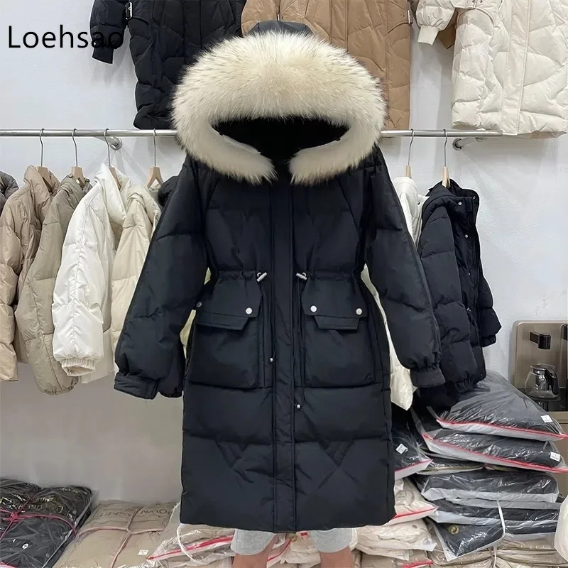 2022 Fashion Women Jacket Thickening Slimming Waist White goose down Winter Coats Outdoor Windproof Warm Female Long Parkas