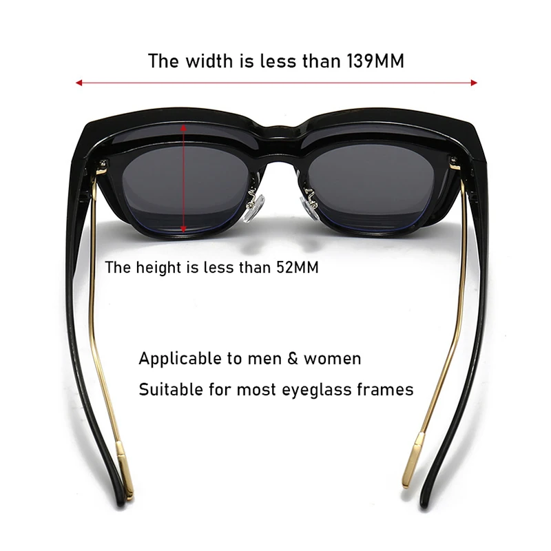 Men Women Polarized Sunglasses Wear Over Myopia Prescription Glasses Vintage Outdoor Travel Night Vision Driving Goggles