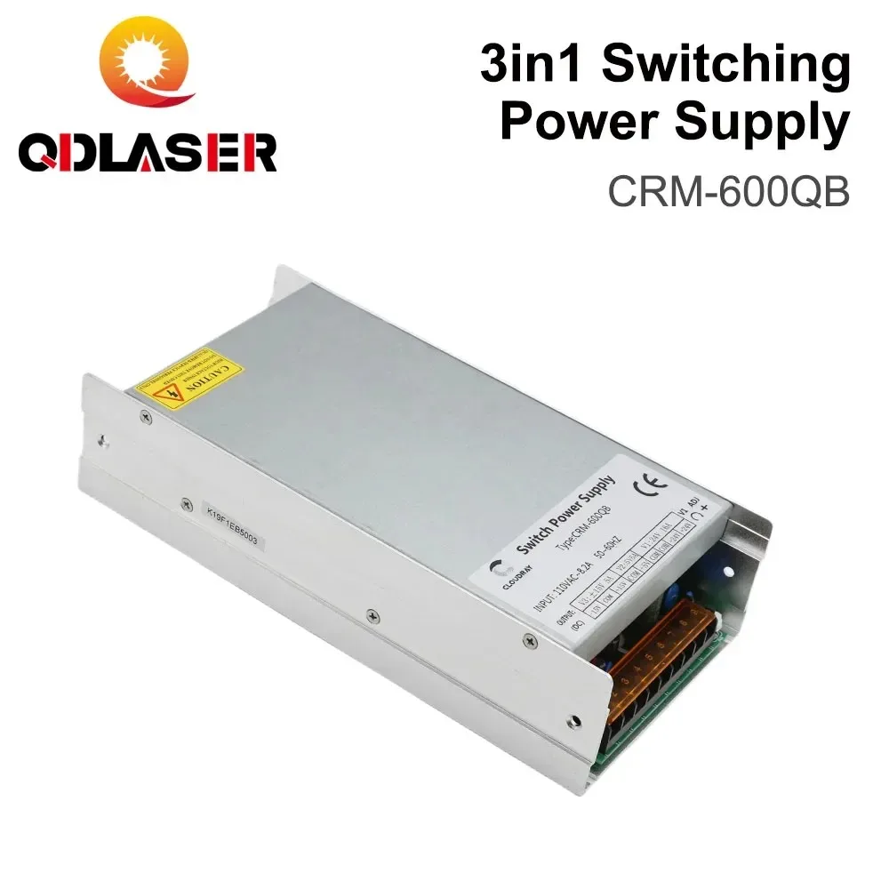 QDLASER 3in1 Switching Power Supply CRM-600QB 5V 15V 24V 110V/220V 16.5A 5A for Fiber Marking Machine Power System