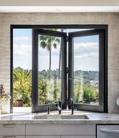Factory Direct Aluminium Tempered Glass Bi Folding Windows Horizontal Folding Local Window Thermal Break Aluminium Bifold Window