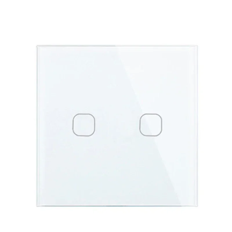 Aanraakschakelaar EU/UK standaard wit kristalglas paneel aanraakschakelaar, AC220V, 1 gang 1 manier, EU lichte muur touchscreen schakelaar