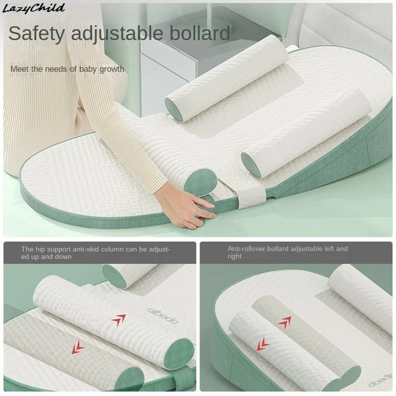 Lazychild Baby Anti Spitting Slope Pad For Breastfeeding Spine Protection Anti Overflow Milk Choking Pillow Baby Bed In Bed