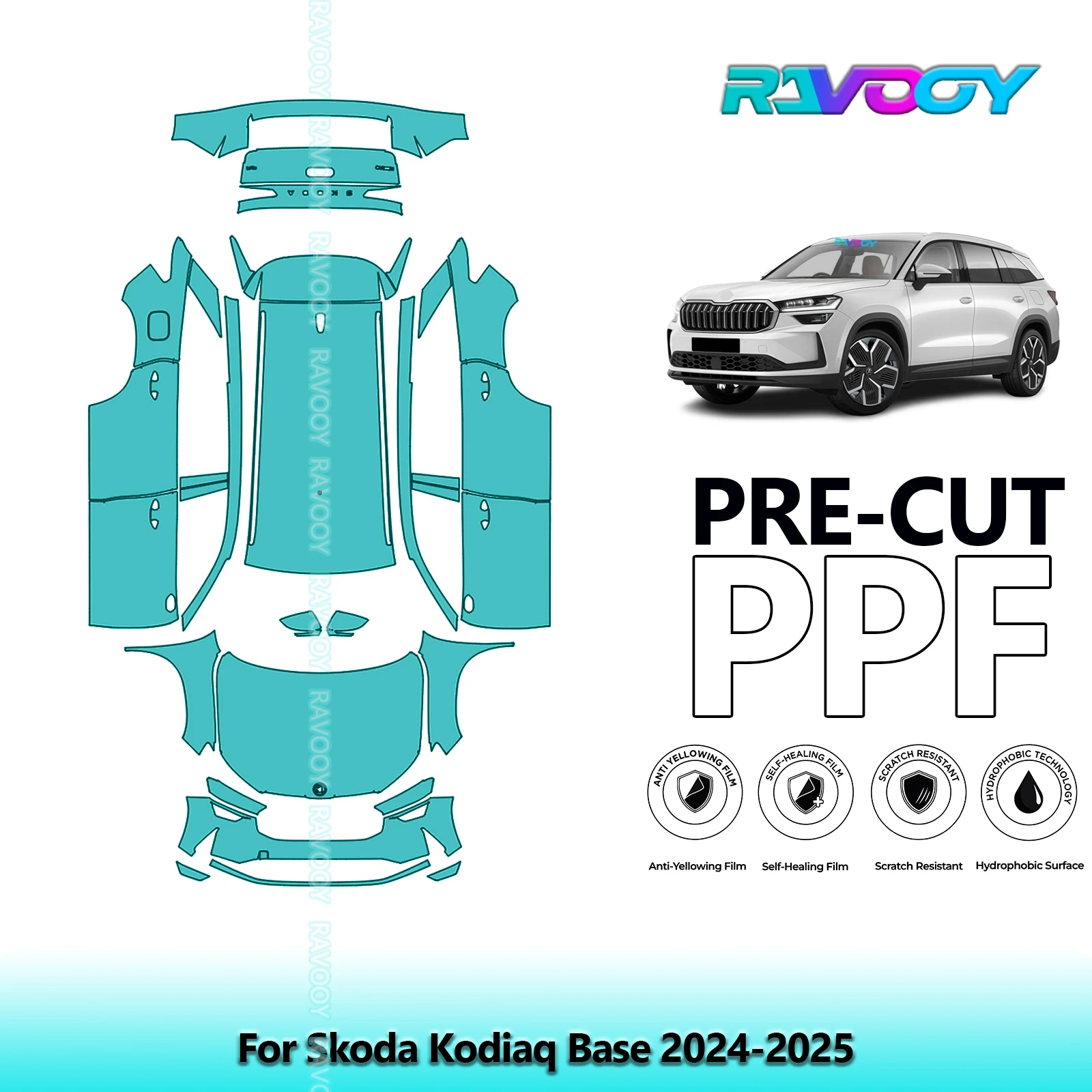 

Full Vehicle Clear Bra Precut PPF Paint Protection Film For Skoda Kodiaq Base 2024-2025