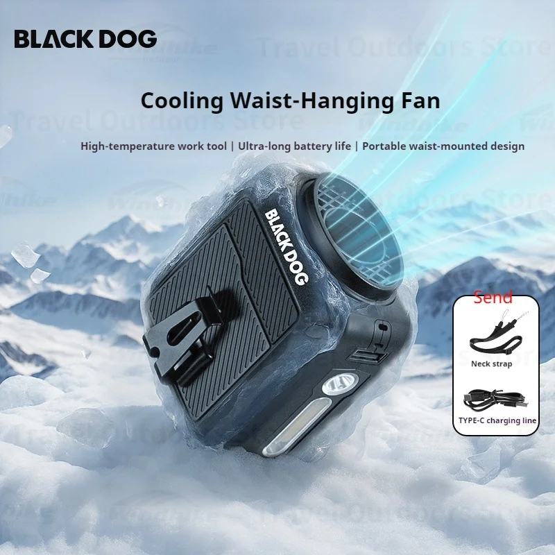 

Портативный поясной вентилятор BLACKDOG Mini 8000 мАч с фонариком для кемпинга, спорта, путешествий, подвесной вентилятор на шею