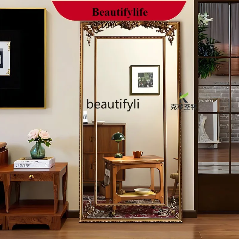 

F66 French cloakroom full-body fitting mirror household, American clothing store, European wedding floor-to-ceiling mirror