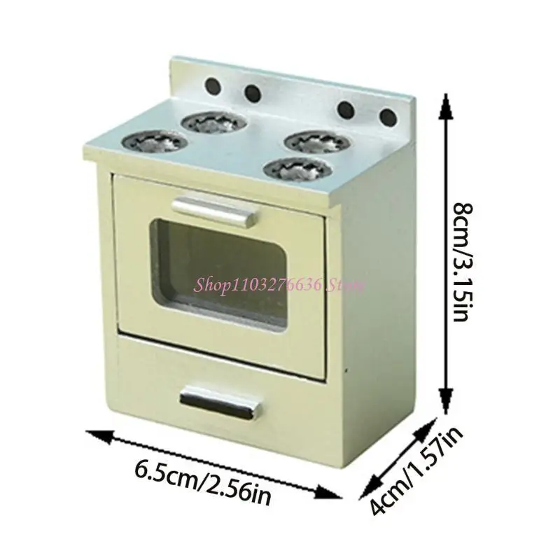 R6FD Keukenkast Kachel Miniatuurkast Model Doll Houses Keukenaccessoire Realistische speelset 1:12