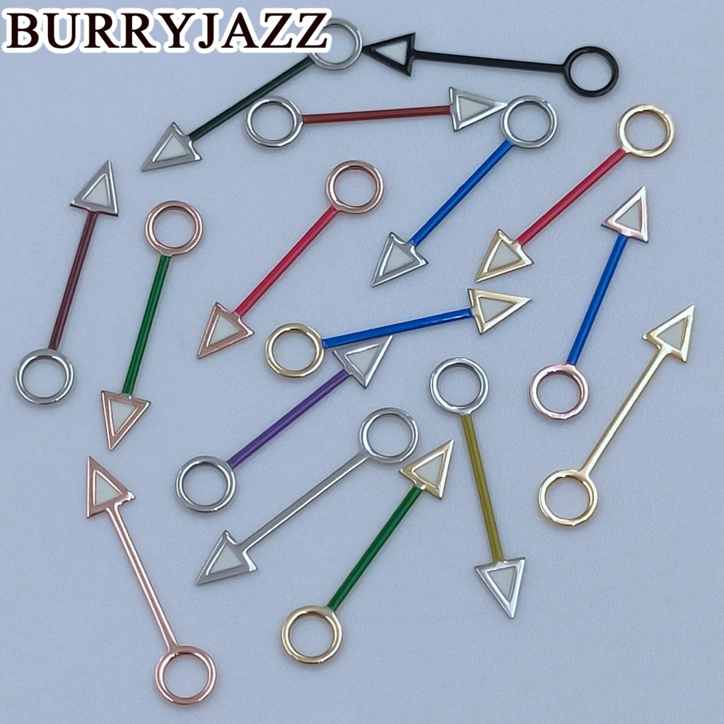 BURRYJAZZ Silver Gold Rose Gold Black Blue Green Purple Brown Watch Hands Luminous Hands Fit NH34 GMT Movements