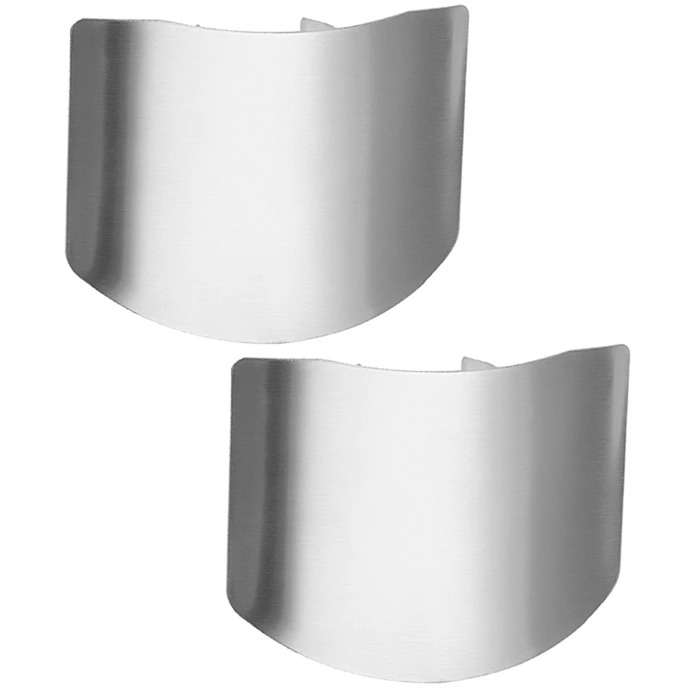 

2Pcs Finger Protector Stainless Steel Kitchen Hand Guard Adjustable Finger Shield Cutting Safety Tool Kitchen Essential