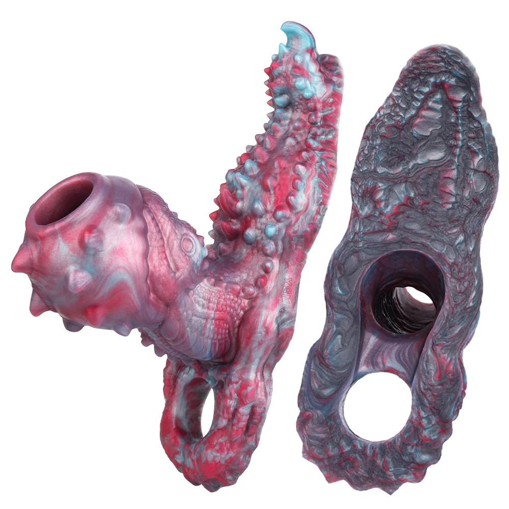 NNSX Multi-type Open-ended Hollow Dog Knot Dildo Sheath Silicone Male Penis Sleeve with Anti-drop Adult Sex Toys 18+