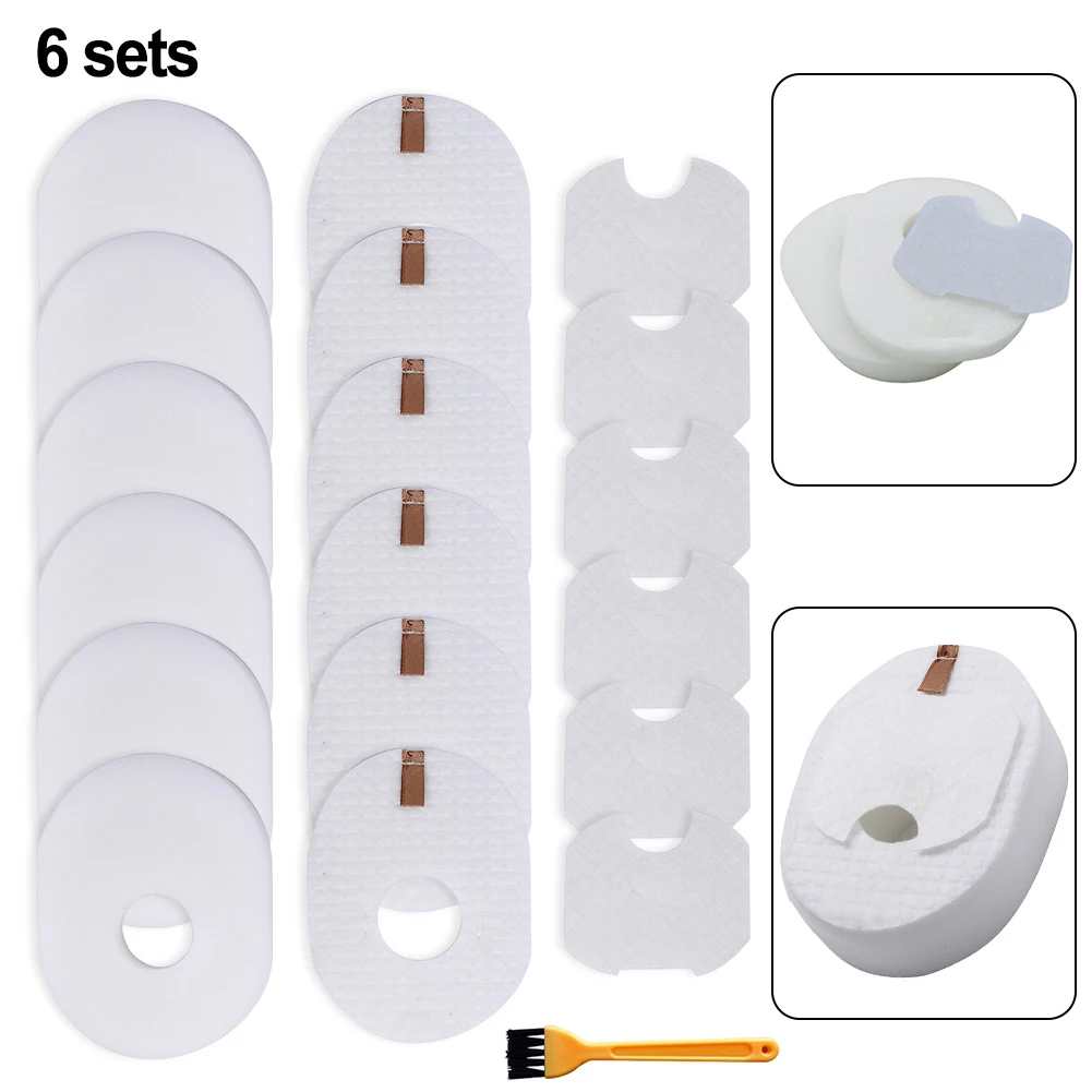 

Vacuum Filter Replacement Set for Shark Rocket Models CS100 to HV300 Includes 6 Filter Sets and Cleaning Brush