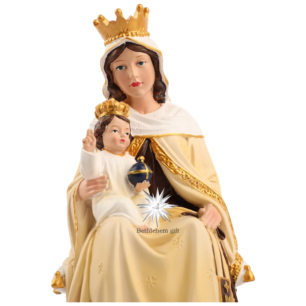 20cmH Our Lady of Mount Carmel Virgin Mary & Child Statue Sculpture Holy Figurine for Home Catholic Decorative Ornament