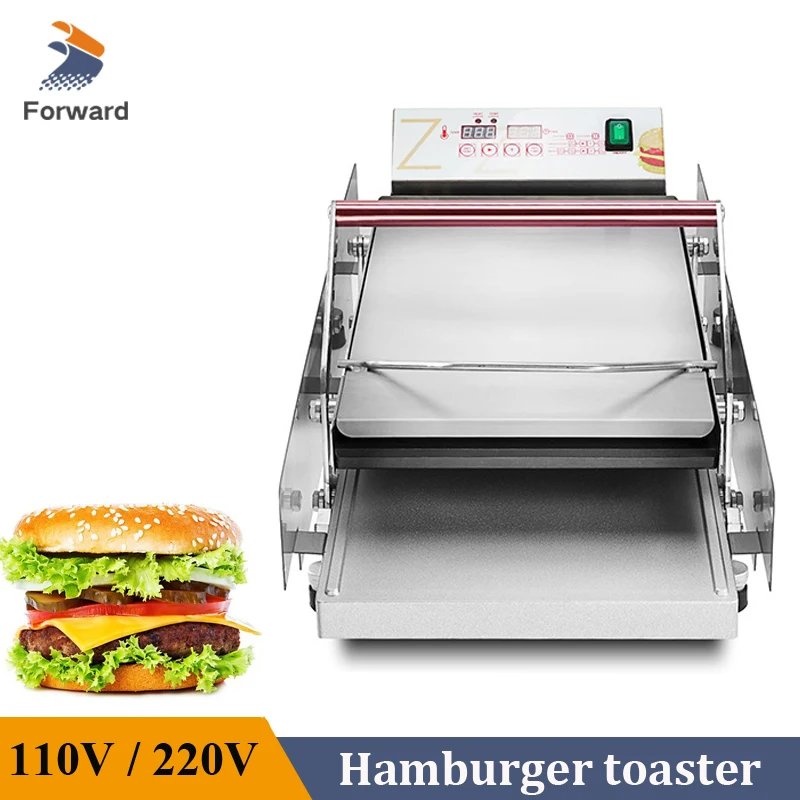 6 Pcs Hamburger Toasting Machine Commercial Electric Burger Maker Bread Heating Double Layer Panini Toaster Heater With Timer