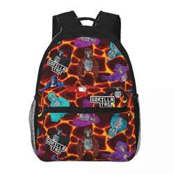 Mochilas de desenhos animados bonitos para estudantes, gorila Tag, lava, macaco, anime, luz, impermeável, ponto, bolsa, 16in