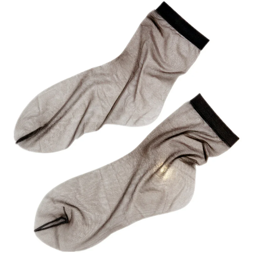 Short Stockings Women Socks Daily Leightweight Nylon Sexy Sheer Solid Transparent Ultra-thin 3 Pairs Accessories