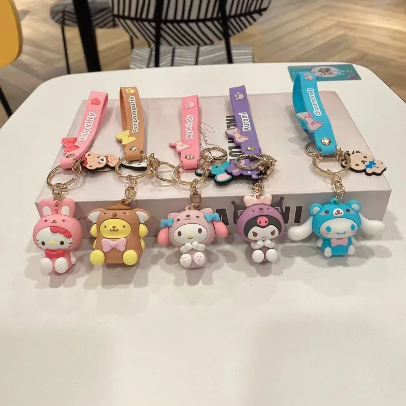 

Kawaii Hello Kitty Keychain Cute Cartoon Backpack Keychain Travel Women Supplies Desktop Decoration Student Gift Wholesale