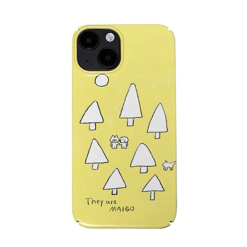 

Yellow Simple Cartoon Children's Illustration Phone Case for IPHONE 17 Air 16E 15 PROMAX 13 12 MINI 11 XR XS Acrylic Phone Cover
