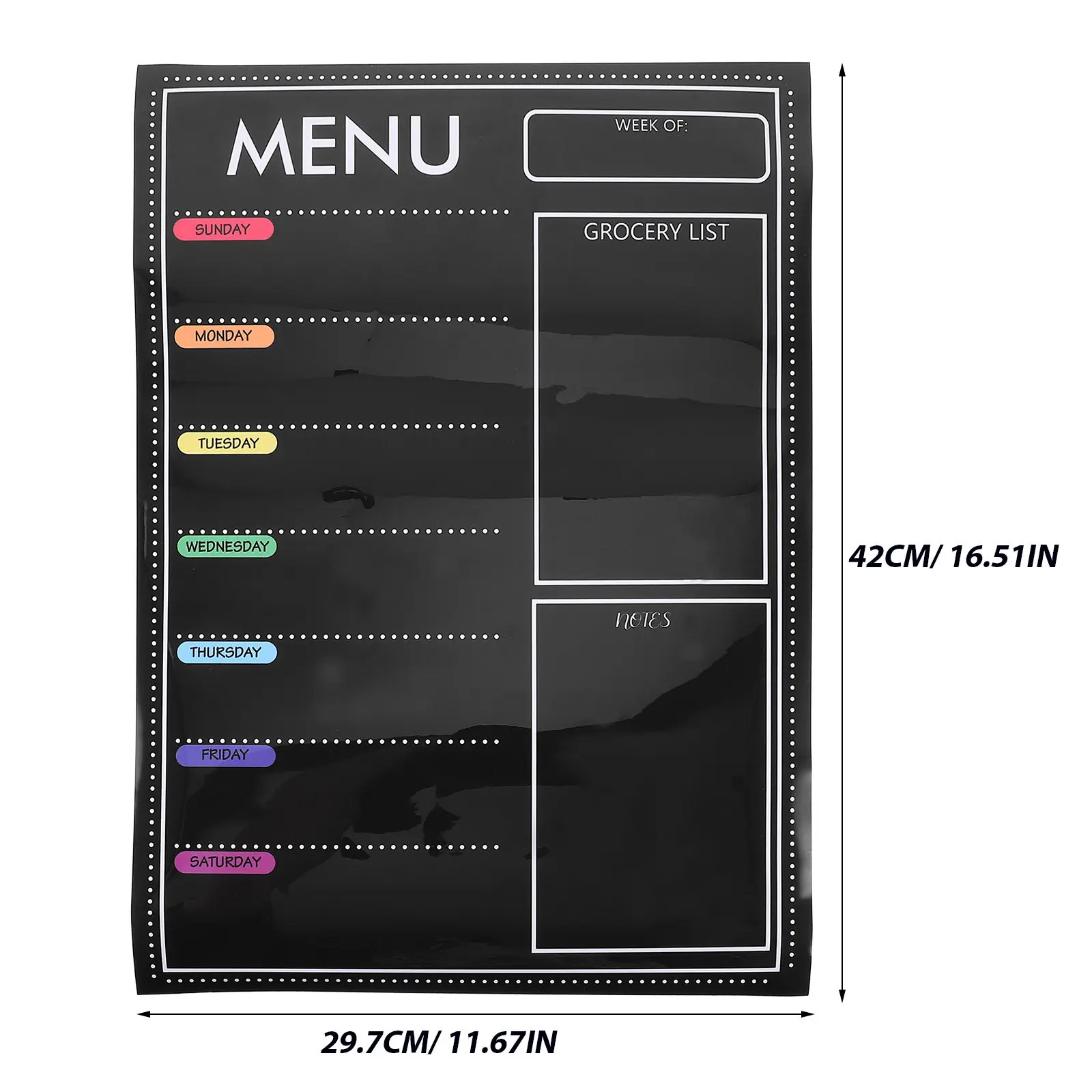 Dry Erase Magnetic Menu Board 9 Writeable Sheets Planner for Fridge Metal Surfaces Kitchen Organization Tool