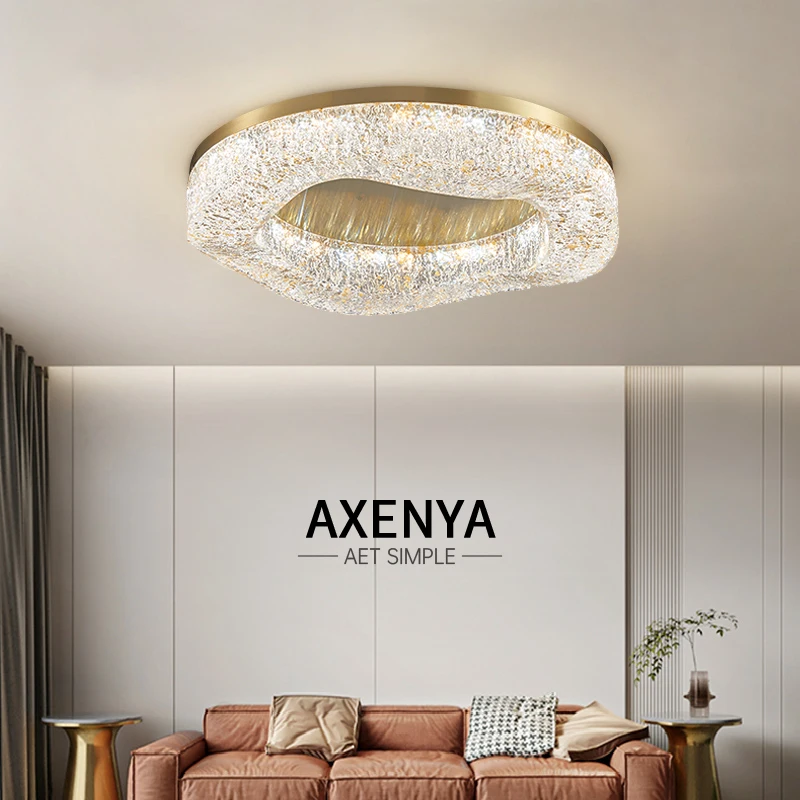 

Light luxury minimalist all copper living room main light atmospheric home high-end designer new modern simple bedroom ceiling l