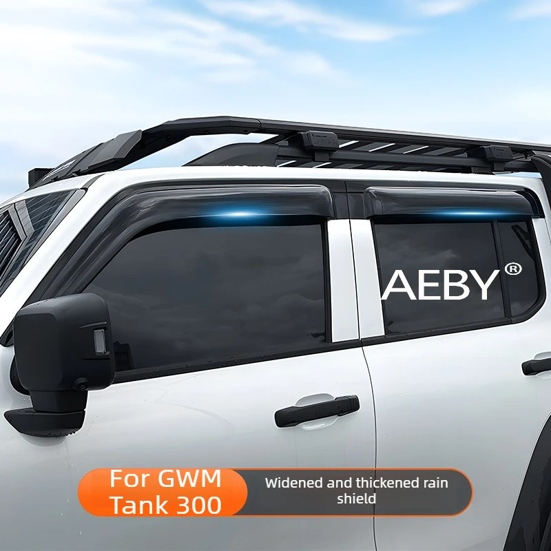 

AEBY For GWM Tank 300 2025 Car Rain Visors,Car Window Visors,Ventilation Sunroof Air Deflector,4PCS Set Rain Deflectors