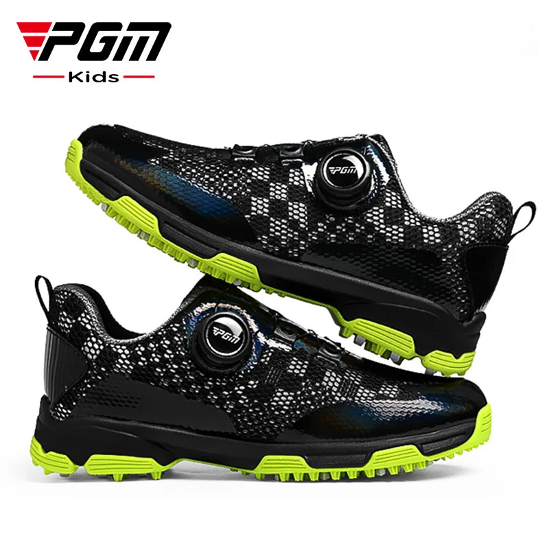 PGM Golf Shoes Breathable Mesh Sneakers for Kids and Teenagers Knob Comfortable Lace Non-slip Shoes XZ375