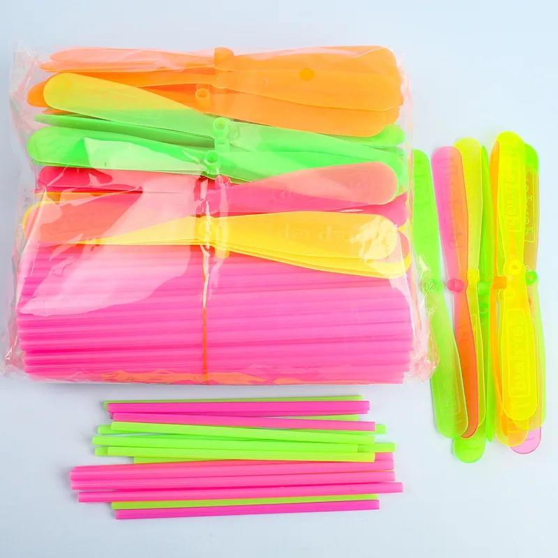 Kinderen Bamboe Dragonfly Speelgoed 10st, Plastic Vliegende Spinners voor Outdoor Sportwedstrijden, Ouder-kind Wedstrijd Speluitrusting