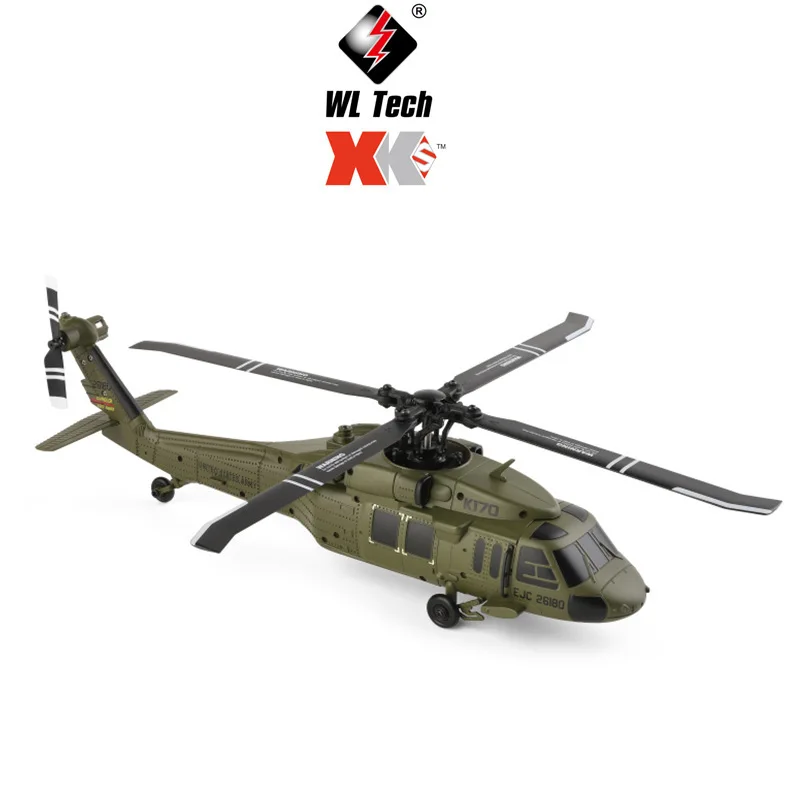 Xk K170 Uh 60l Black Hawk Remote Control Helicopter Brushless 4 Channel Aileronless Single Rotor Rc Drone For Adult Outdoor