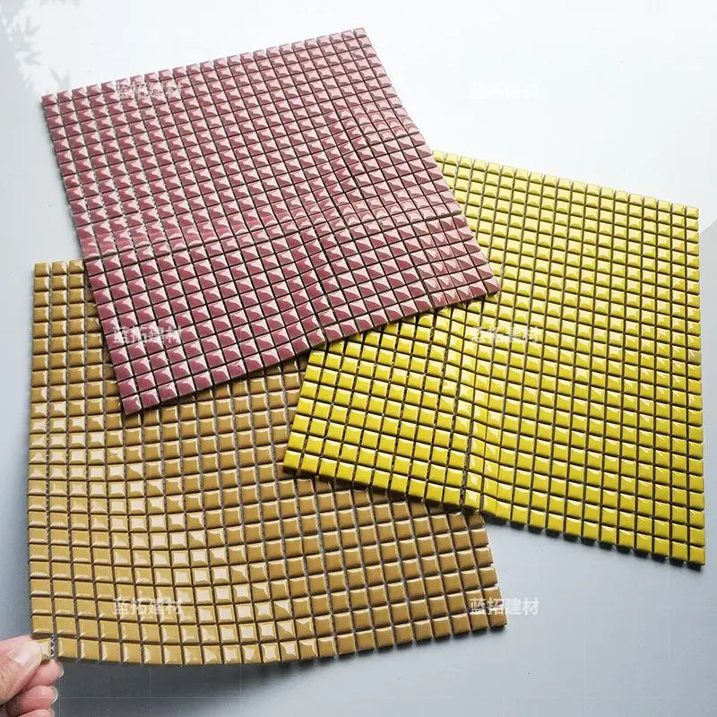 30x30cm Pink Ceramic Small Particle Pool Mosaic Hotel Guesthouse Bathroom Kitchen Villa Courtyard Blue Tiles