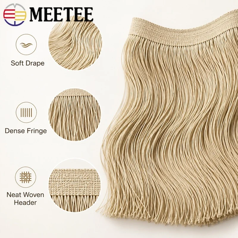 5 Yards 10-30cm Polyester-Quastenband für Tanzkleider, Vorhänge, Schlüsselanhänger, Kostüme, Näharbeiten, Dekoration, DIY-Bastelarbeiten