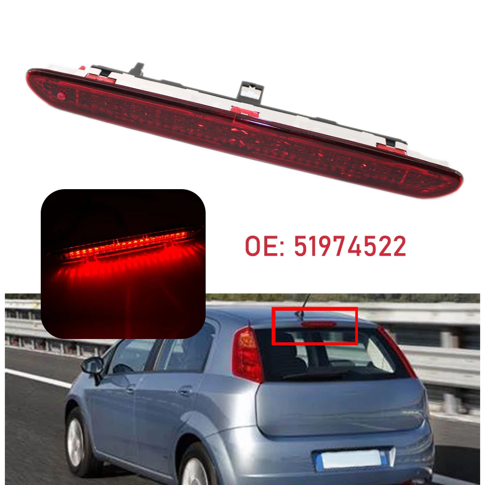 Per Fiat Grande Punto Evo Punto Abarth 3Rd Luce freno a montaggio alto Lampada freno posteriore Terzo fanale posteriore super luminoso 51974522