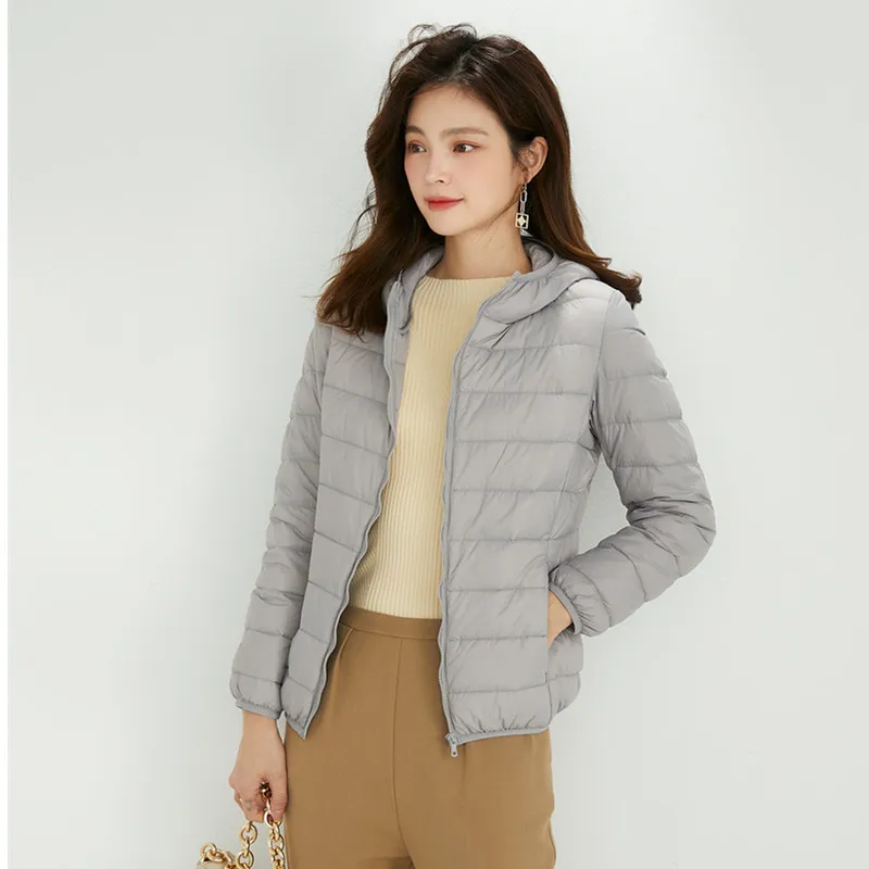 Koreanischen Stil Herbst Winter Neue Mode frauen Einfarbig Stehkragen Zipper Casual Trendy Einfache Grundlegende Stepp Mäntel Weibliche