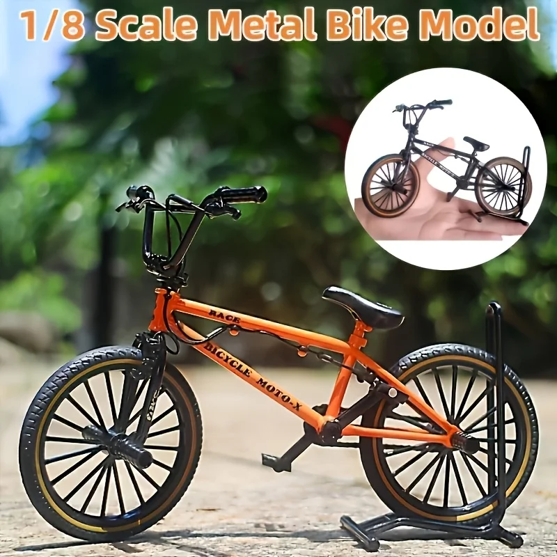 Premium 1/8 scale mini BMX finger bike - cast aluminum alloy, collectible toy for enthusiasts - three colors available