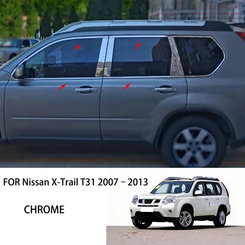 

Car accessories FIT FOR Nissan X-Trail T31 2007–2013 Stainless steel chrome Exterior Window Molding Strip Sill side Cover Trim