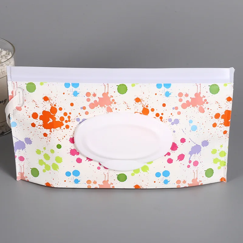 Eco-Friendly Baby Wipes Box Reusable Cleaning Wipes Wet Wipe Pouch Wipes Holder Case Flip Cover Snap-Strap Wipe Tissue Box