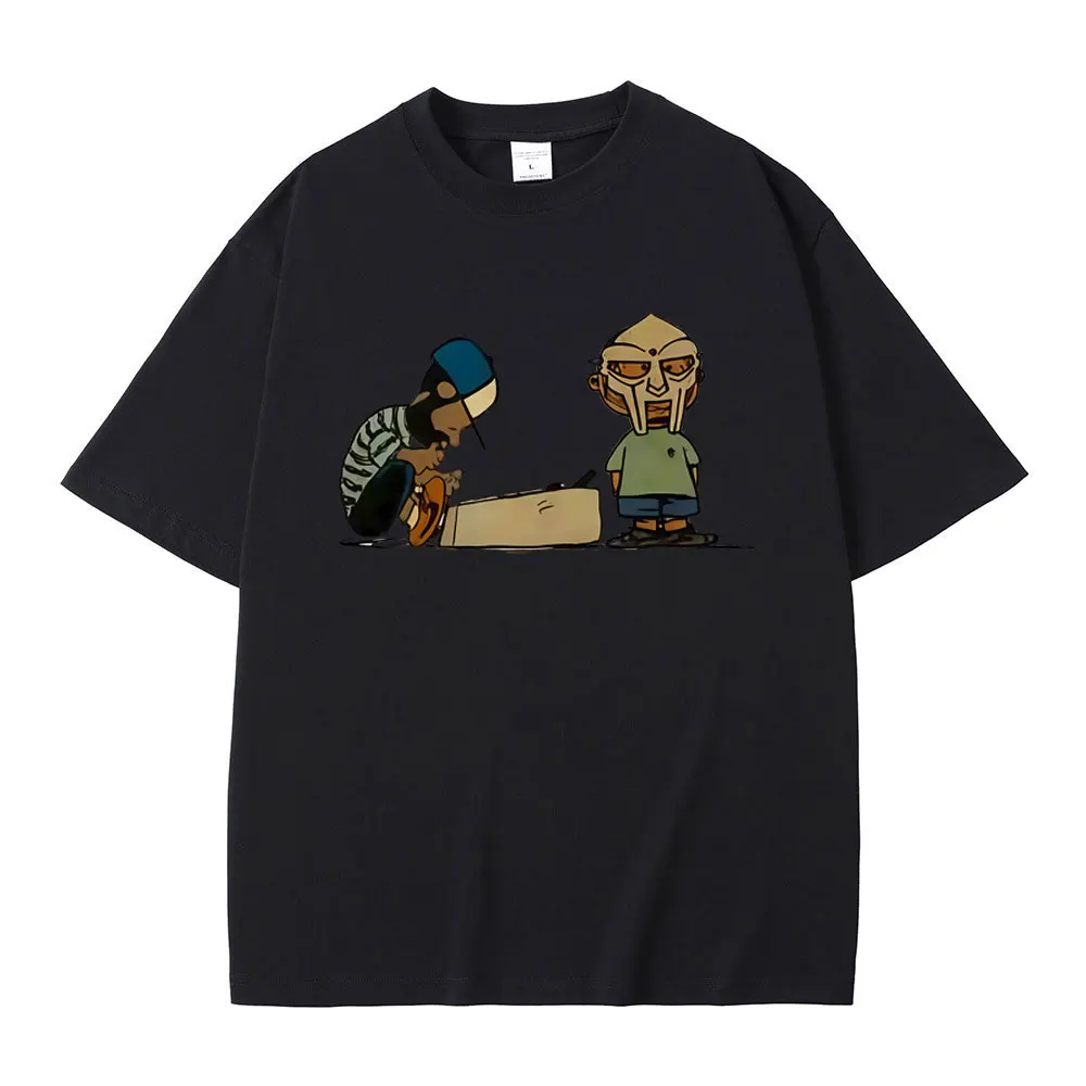 

Rapper Mf Doom MM FOOD Cartoon Style Print T Shirt Men Women Hip Hop Fashion Oversized T-shirts Men's Casual Vintage Streetwear